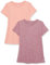 Amazon Essentials Camiseta Elástica de Secado Rápido, Manga Corta y Cuello Redondo (Hay Tallas Grandes) Mujer, Pack de 2, Ciruela Teñido Multicolor/Rosa Asalmonado Teñido Multicolor, XL