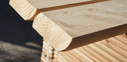 Lattes de clôture 2 x 9 x 150 cm type B 15 dents en mélèze de Sibérie