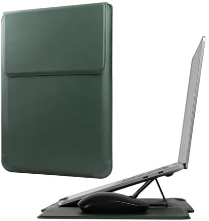Hyfant Custodia per laptop con supporto e tappetino per mouse da 13-14 pollici, custodia protettiva in pelle per MacBook Pro/Air Dell HP Lenovo ThinkPad Samsung Asus Acer LG laptop