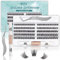 SISILILY Kit Extension Faux Cils avec Lash Bond and Seal, Individuel 120 Grappe, Naturel avec Colle et Applicateur, 0.07mm C D Curl Volume Russe Cluster Lashes 10-16mm (DM01-mix)