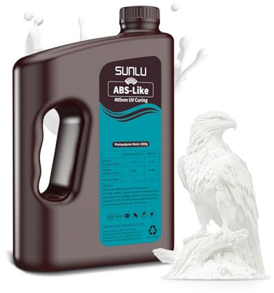 SUNLU ABS-Like 3D Drucker Resin 3KG, 405nm UV-härtendes Standard Photopolymer Schnellharz für den LCD/DLP/SLA 3D Printing, Nicht-spröde & Hohe Präzision, Weiß 3000G