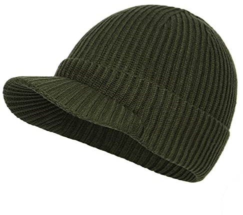 Zylioo Strickmütze Für Kleinen Kopf, Wintermütze Beanie Mütze Größe 53-55, Kleine Winter Warme Knit Cuffed Watch Cap Mit Schirm