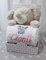 BotoBaby® - Geschenk-Set - Babydecke mit Namen und Geburtsdatum + Plüschtier - Geschenk Taufe Geburt Baby-Shower (Beige - Maus)