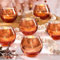 LAMORGIFT Teelichthalter im Herbst-Design, Quecksilber-Votivkerzenhalter für gebranntes Orange, Tischdekorationen, Terrakotta-Dekor-Glas-Votivkerzen für Herbstparty, Boho, Hochzeit, Tischdekoration,