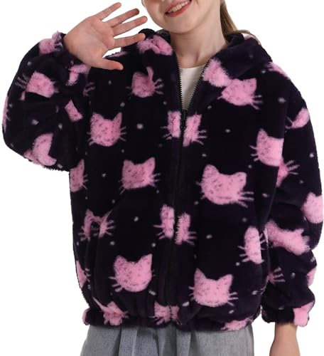 SEAUR Giacca da bambino con cappuccio in pile Cappotto mezza stagione Ragazzi Ragazze Giacca Autunno Inverno Spessa Calda per bambini Jacket Fleece