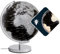 Globus mit 30 cm Durchmesser – STELLAR LIGHT – integrierte Beleuchtung – verchromter Metallfuß – bewegliche Achse – schwarz, silberfarben – TROIKA Original