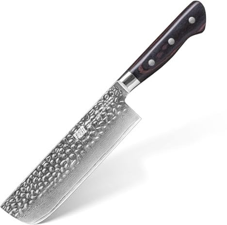 FINDKING 7-Zoll Japanisches Nakiri-Messer, Gerades Gemüsemesser für effizientes Hacken und Zerkleinern, Spezialisiertes Usuba Milk Street-Messer (Raben-Serie)