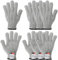 PATIKIL Cut Resistant Gloves, 4 Pair Level 5 Protection Anti Cutting Gloves for Kitchen Wood Carving Working, Small, Gray