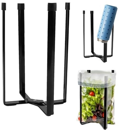 CHENGCKJ Escurridor de botellas de metal, plegable, para botellas de agua, soporte para bolsas de basura para salón, cocina, oficina