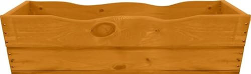 FKL DESIGN Home Deco Pflanzkasten aus Holz Pflanzkübel Blumenkasten fertig montiert D8 Nuss (64 cm)