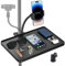 Tentucro Microphone Stand Tray with Phone Webcam Camera Holder, Clamp-On Music Stand Accessories Shelf Tripod Sound Card Rack Tray Holder for Stage, Broadcast, Live Streaming, Recording