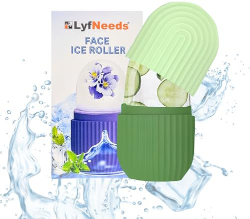 LyfNeeds Rouleau de massage en silicone réutilisable pour le visage, les yeux et le cou - Soin de la peau - Vert