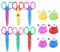 UCEC Kinder Bastelscheren Set, 6x Kinder Zickzackschere & 6x Mini Stanzer Kinder, Kinderschere ab 3 jahre, Mini Papierstanzer, Ideal für Stempel Kreatives Basteln Deko DIY Fotogestaltung