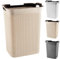 ZENQA Plastic Laundry Basket | Large 65 Litre Laundry Hamper Storage Washing Basket | Dirty Clothes Baskets with Handles | Laundry Basket Bin for Bathroom Bedroom (Mocha - No Lid)