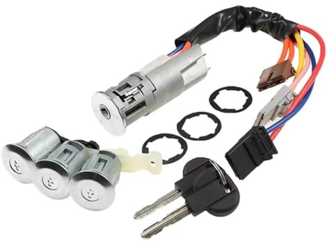 Interruptor de arranque de bloqueo de encendido co Interruptor de encendido del cilindro de la cerradura de la puerta izquierda y derecha, compatible con Citroën Berlingo, Xsara Picasso, Peugeot Partn