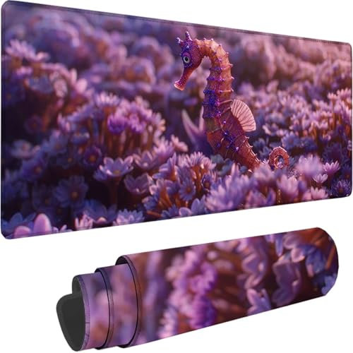 Tapis de Souris Gaming Rose, Grand Tapis de Souris XXL 600x300x3 mm, Animal Mouse Pad pour Clavier et Bureau, avec Bords Surpiqués et Dos Antidérapant Mousepad for Gamer Gaming Accessoire, Cadeau 3-T