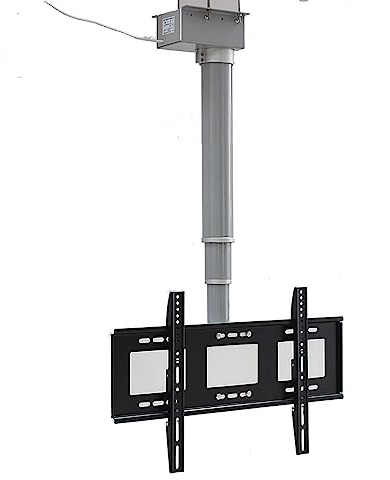 GHHVFEC Motorisierter TV-Ständer mit kabelloser Fernbedienung, passend für 37-75-Zoll-Fernseher, versteckter Stauraum, schnelle Reisezeit, universeller Bodenständer (schwarz)