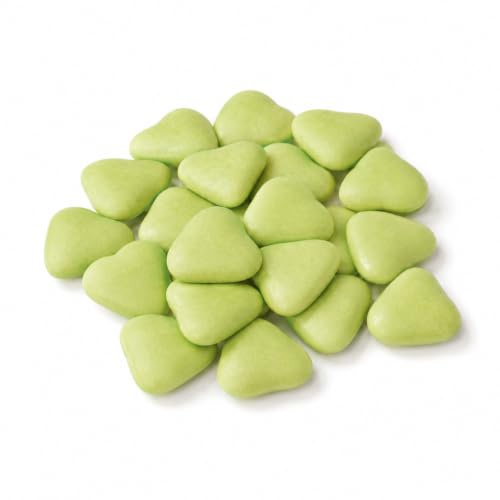 Dragées Petits Coeurs au Chocolat Suprême, 70% Cacao, Vert Anis, Fabrication Artisanale Française, 250g (Vert Anis)