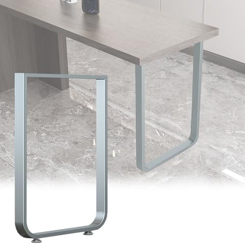 Metall Tischbeine Quadrat Schwarz/gold/silber, Industrial Metallfüße Tischgestell Für Couchtisch/Schränke/Bar, Ersatz Stützfüße Beine Gebogener Runder Boden Einteiliges Formdesign(Silver,45x72.5cm)