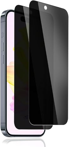 Carantee Sichtschutz für Panzerglas für iPhone 15/15 Pro Schutzfolie, 2 Stück Privatsphäre Displayschutzfolie, Anti-Spähen, 9H Härte Blasenfrei Blickschutzfolie, Ultra Klar Sichtschutzfolie