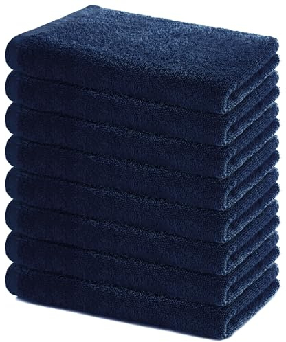 Lavea® Sydney 8er Handtücher Set - 40x70 cm - Navy | 100% Baumwolle – Weiche Frottee Handtücher, saugstarkes Handtuch Set für Bad, Gäste-WC & Sport, OEKO-TEX® Standard 100