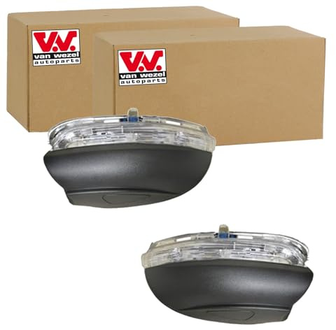 2X Van Wezel Blinkleuchte Blinker Weiß Außenspiegel