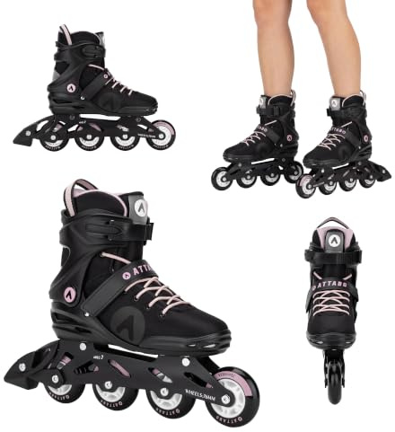 ATTABO Cyclone Alu Damen Inlineskates – Aluminium-Schiene, ABEC-7 Lager, PU-Räder 82A, größenverstellbar, für Fitness & Freizeit