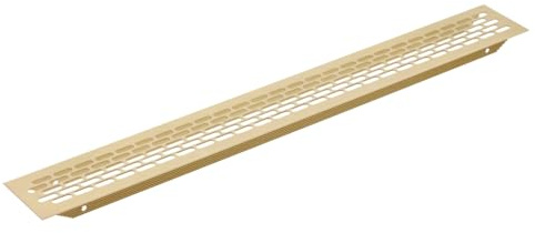 480x80mm Aluminium Air Vent Grille – Cabinet Vent Cover for Kitchen Units, Ovens & Fridges – Furniture Ventilation Grill – 90 cm² Airflow (Gold)