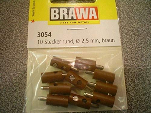 10 Stecker rund, braun