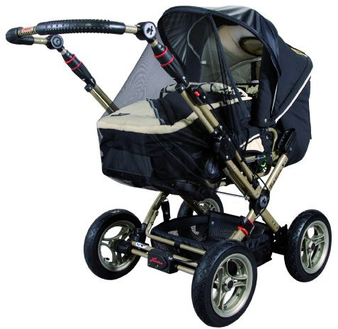 sunnybaby 11236 - Vario Sonnendach UPF 50+ mit abnehmbarem Insektenschutz passend für Kinder- und Sportwagen, schwarz