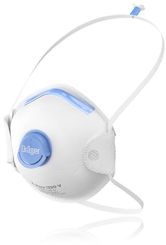Dräger X-plore 1320 V Mascherina antiparticolati con valvova FFP2 NR D monouso, filtrazione ad alte prestazioni e vesibilità comoda, taglia unica, 10 maschere