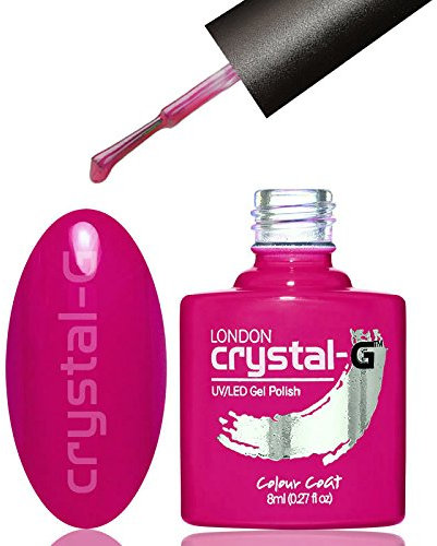 Crystal-G London - S05 Fuchsia Fusion - Deep Wild Fuchsia Pink Shade - UV LED Soak Off Gel Nail Polish Varnish - Classic Plus Range - 8ml - ***REQUIRE UV/LED LAMP TO CURE DRY GEL POLISH***