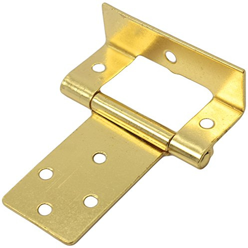 5X Pairs of Large Brass Cranked 50mm / 2 Flush Hinges - Offset Cabinet/Cupboard Door
