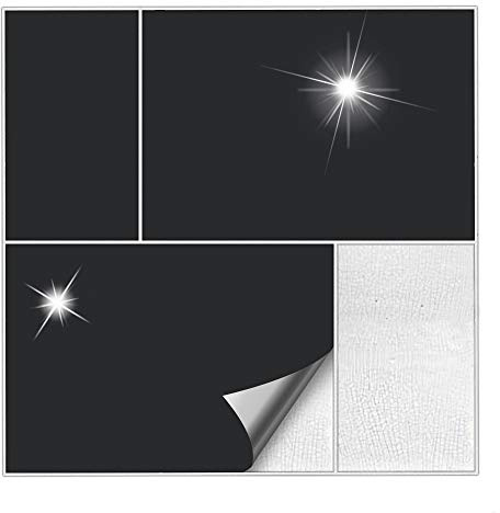 Kiwistar Adesivi per piastrelle Bagno, colore nero, 70 lucidi, 25 x 33 cm, 100 pezzi, per piastrelle adesive