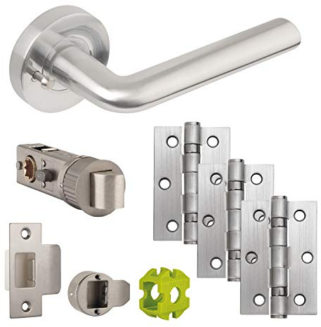 Jigtech JTB82225 Riva Door Pack-Bathroom, Satin Chrome