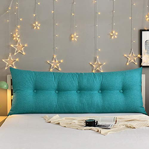 Cuscino Grande Lino Cotone Cuscino Testata cuscino letto per testiera e Lettura Cuscino Sul Comodino Cuscino Del Divano Cuscino Lungo Cuscino Per La Testata Del Letto,Teal,60x60x20cm/24x24x8
