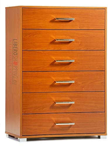 LIBEROSHOPPING.eu - LA TUA CASA IN UN CLIK Mobile Kommode mit 6 großen Schubladen (Kirsche)