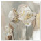 Goldfoilart Floral Wall Art Gold Blume Leinwand Bilder mit Goldfolie Verzierung Gemälde Strukturierter Druck Gerahmtes Kunstwerk für Wohnzimmer Schlafzimmer Büro Dekorationen 61 x 61 cm