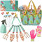 Kit4Pro s Kit d'outils de Jardin Floral, Cadeaux de Jardinage pour Femme, Anniversaire, kit d'outils très résistants, Organisateur de Sac fourre-Tout, Feuilles de pressage, Gants de Jardinage,