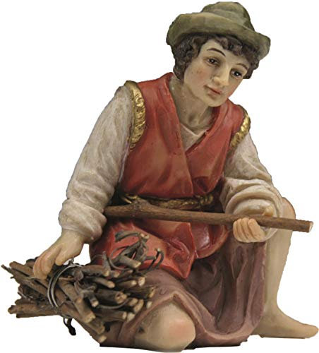 Dekop Krippenfigur Hirte kniend mit Holzbündel passend für 9cm Figuren (444635283631)