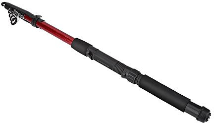Keenso Teleskop-Angelrute, tragbare Glasfaser-Angelrute für den Außenbereich Leichter Guss Teleskop-Angelrute-Angelrutenersatz(2.4m) Angelrute und Sein Accessoires