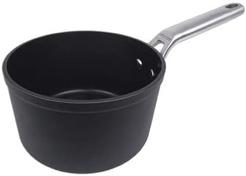 Arcos Serie Samoa, Cazo Antiadherente 20 cm y 2,6 L, Aluminio Forjado, Apta cualquier cocina, Mango Acero Inoxidable Efecto Frio, Sistema ahorro energético, Apta lavavajillas, Color Negro (717300)