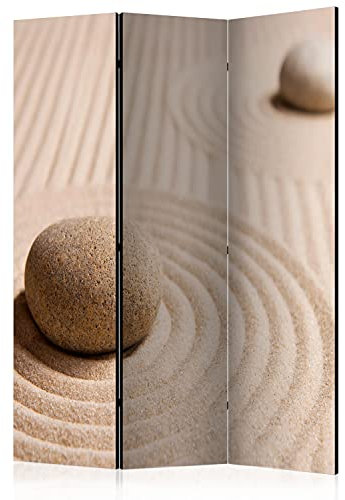 murando Raumteiler Foto Paravent Zen 135x172 cm beidseitig auf Vlies-Leinwand Bedruckt Trennwand Spanische Wand Sichtschutz Raumtrenner Design Spa Strand Stein Spa Feng Shui p-C-0025-z-b