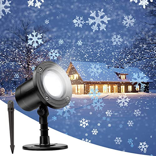 interGo Luci a LED per proiettore con fiocco di neve, per Natale, per esterni, impermeabili, IP65, per interni ed esterni, decorazione natalizia, festa di nozze