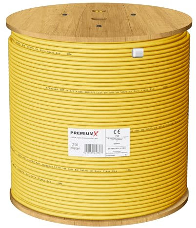 Premium X 250m CAT 7A Netzwerkkabel Duplex LAN-Kabel Verlegekabel Ethernet Kupfer Datenkabel AWG 23 S/FTP PiMF PoE Eca Cat7A 1200 MHz Installationskabel Halogenfrei