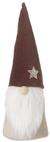 Freestanding Santa Gonk Ornament Figurine Door Stop with Long Hat and Star Weighted Base 37cm Tall