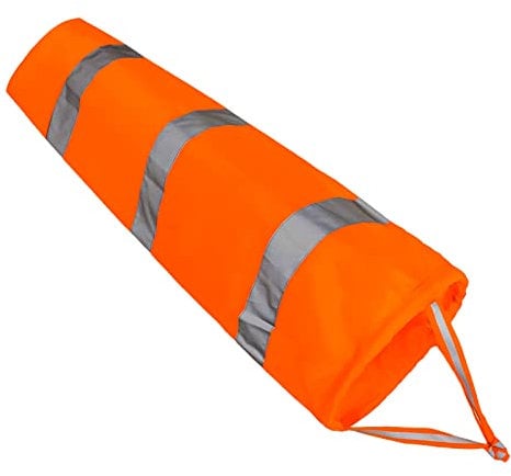 Skyzone Windsack, Flughafen-Windsack Rip-Stop-Nylon Outdoor orange wasserdicht Windmessung Sockentasche mit reflektierendem Gürtel für den Außenbereich, Flughafen, Bauernhof, Park (80cm/31Zoll)