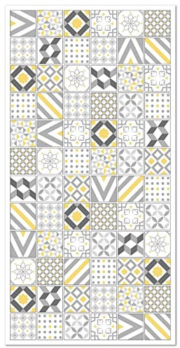 Panorama Alfombra Vinílica Cocina Baño - Varios Tamaños - (Hidráulica Love Amarillo 40x80 cm)