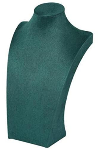 Milageto Supporto a Torre per Gioielli in Velluto Verde, Supporto per Busto per Gioielli Collo Modello Puntelli, Supporto per cavalletto per manichino Collana, Verde 20cm