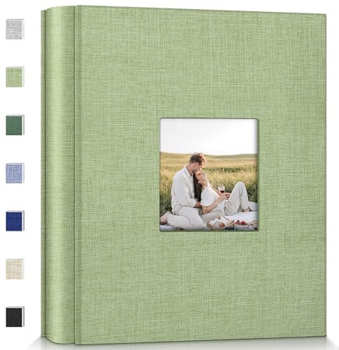 Popotop Fotoalbum, 10 x 15 cm Fotobuch mit 600 Fotos, Leineneinband, Fotobücher mit 300 horizontalen Taschen, Einsteck-Bilderalben für Familie, Hochzeit, Jahrestag, Baby, Urlaubsbilder